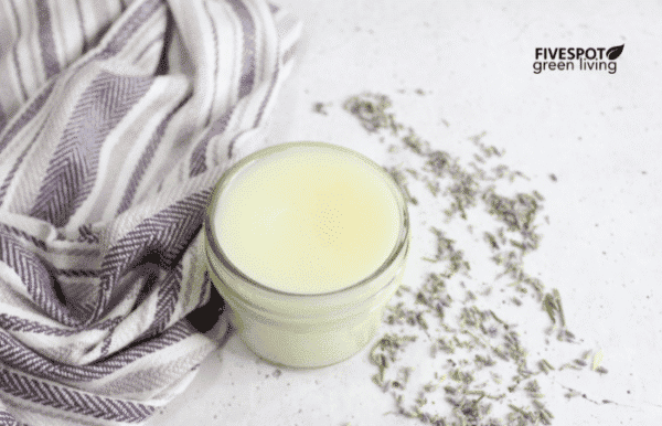 eczema balm with lavender flowers