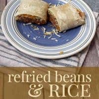 refried beans and rice burrito