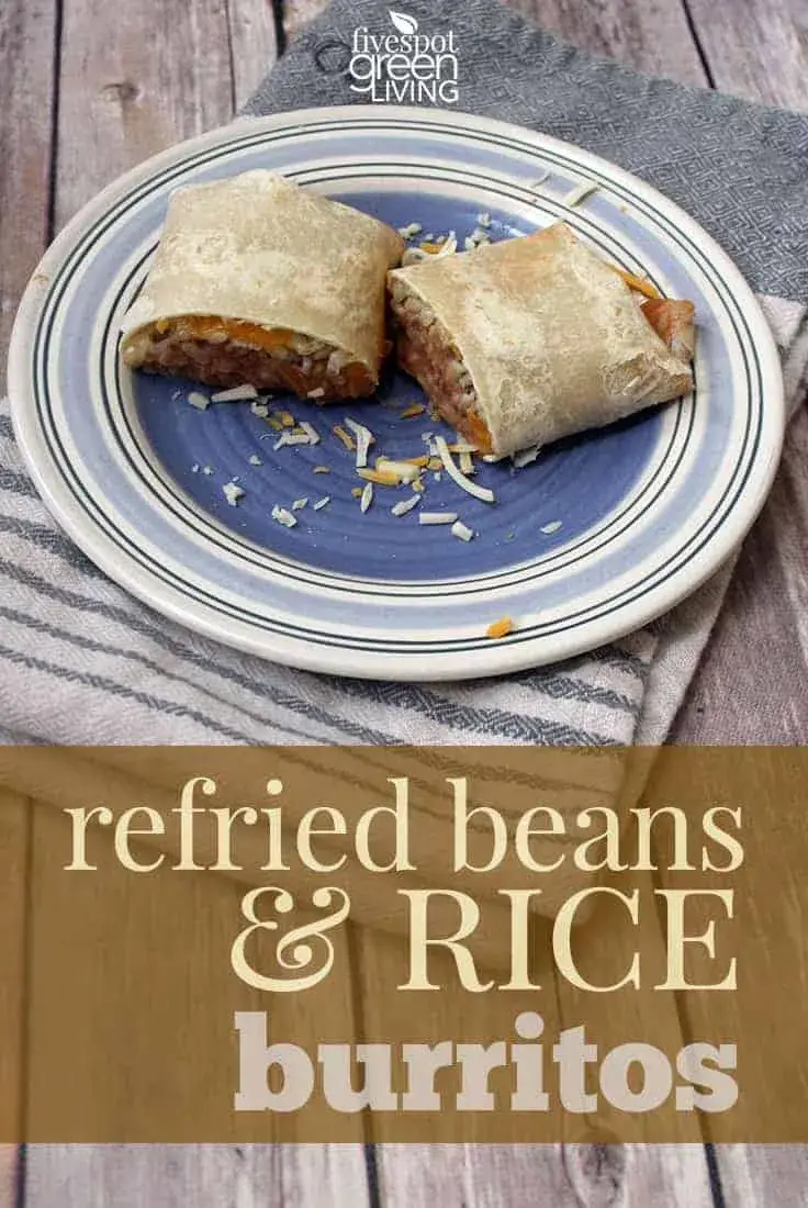 refried beans and rice burrito