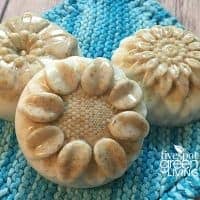 homemade oatmeal soap on washcloth
