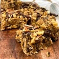 healthy granola bites on cutting board