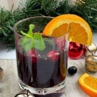 healthy christmas punch with fruit
