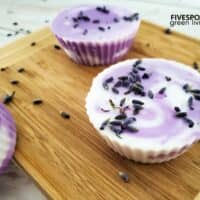 lavender soap with lavender buds closeup