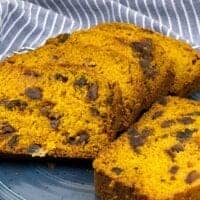 pumpkin date bread on plate