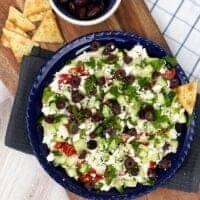 greek salad appetizer dip pita chips