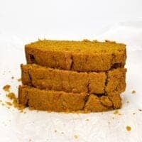 pumpkin bread made with spice cake mix sliced