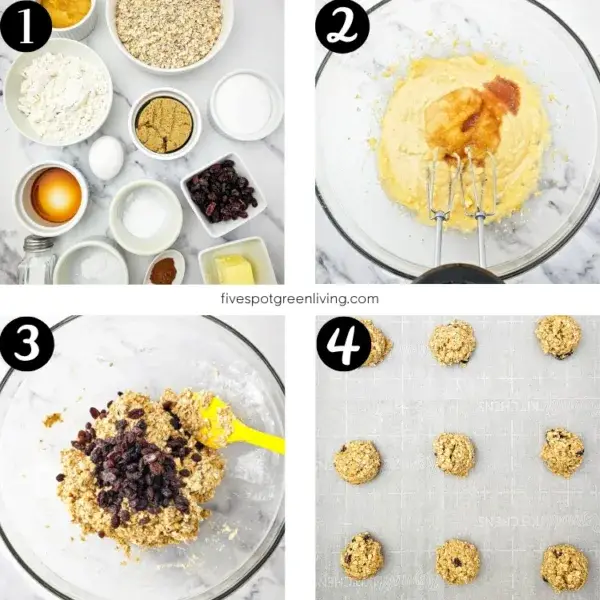 High Fiber Oatmeal Cookies in process